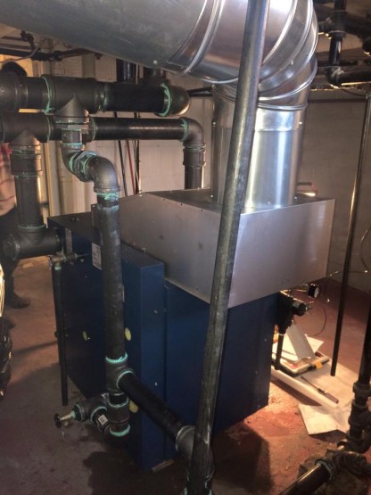 Utica boiler heat exchanger back view